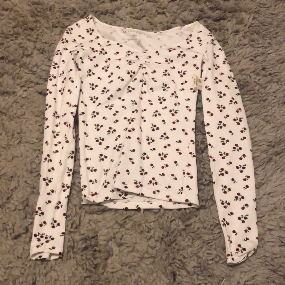 white top with rose designs from aeropostale